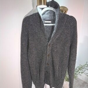 Marine Layer cardigan gray cool weather classic academia seaside grandpa wool MD